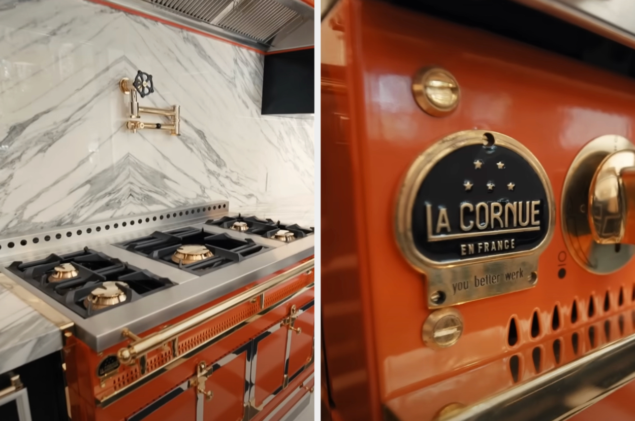 RuPaul&#x27;s custom orange La Cornue stove