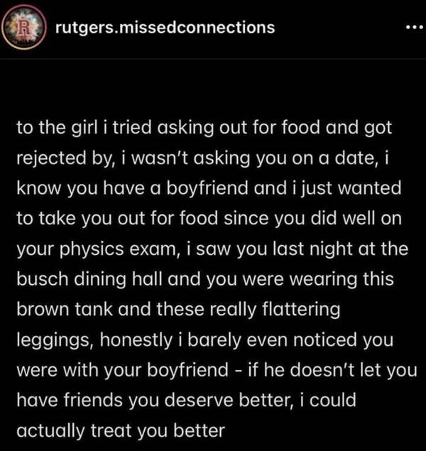 "i could actually treat you better"