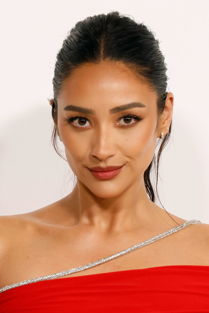 Close-up of Shay at a media event