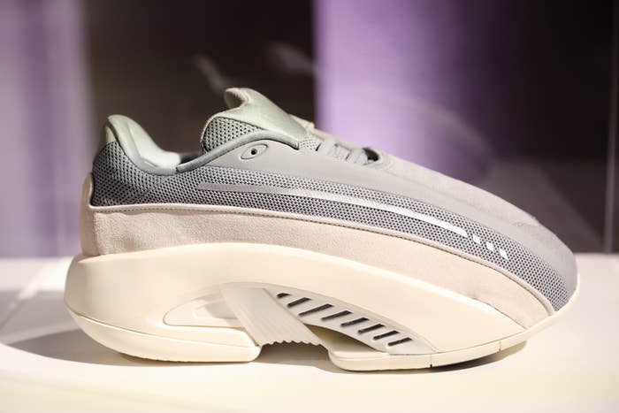 Close-up of a modern sneaker showcasing design features for a sports article