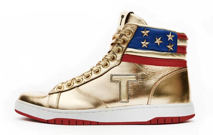 Gold Trump Metallic Never Surrender Sneakers