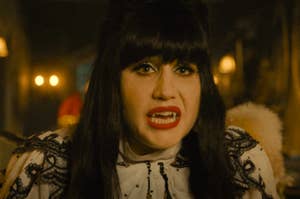Nadia from "What We Do in The Shadows" looking stressed.
