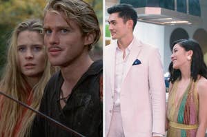 the main couple from the princess bride next to the couple from crazy rich asians