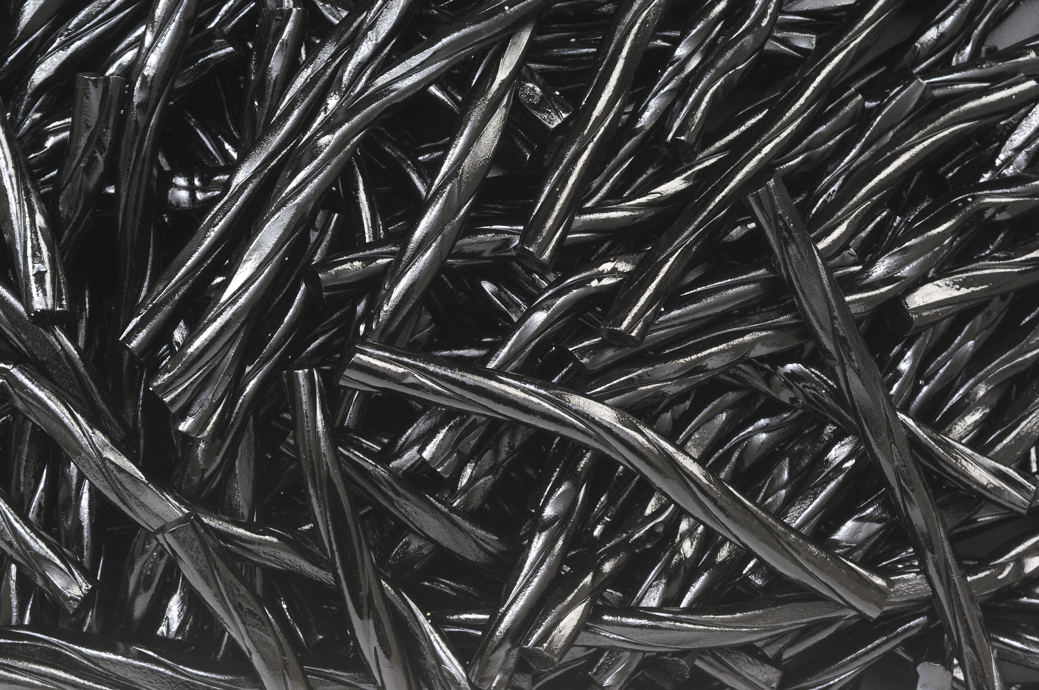 Close-up of a pile of black licorice candy sticks