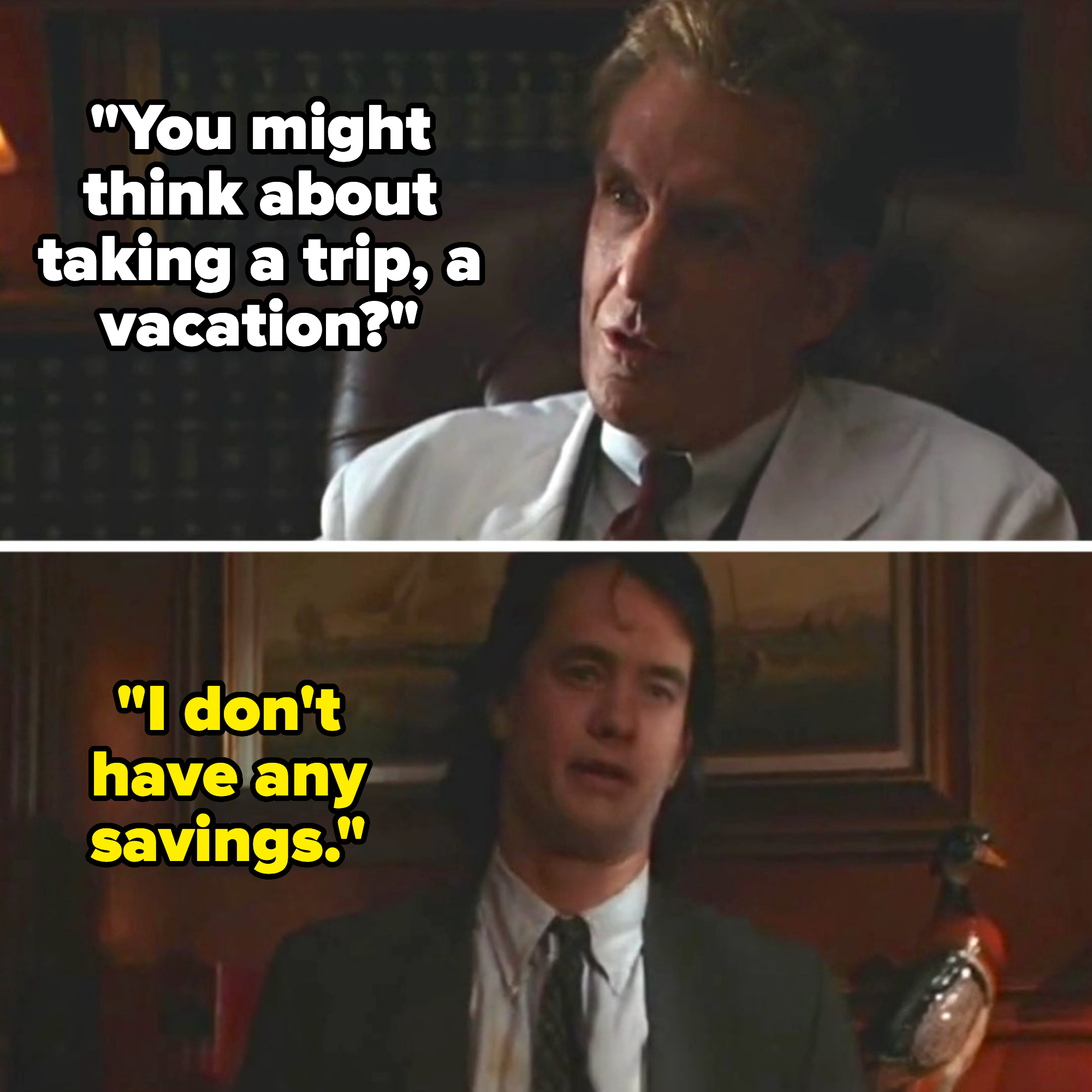 doctor tells man to go on vacation but he says he has no savings