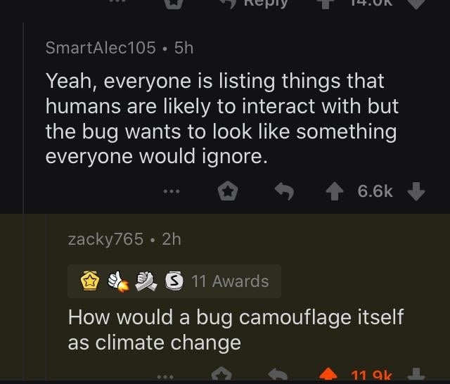 how would a bug camouflage itself as climate change