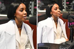 Kelly Rowland speaks in a radio interview