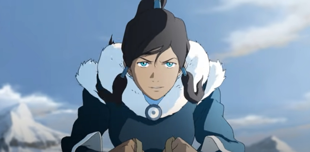 Animated character Korra from &quot;The Legend of Korra&quot; appears in a winter outfit