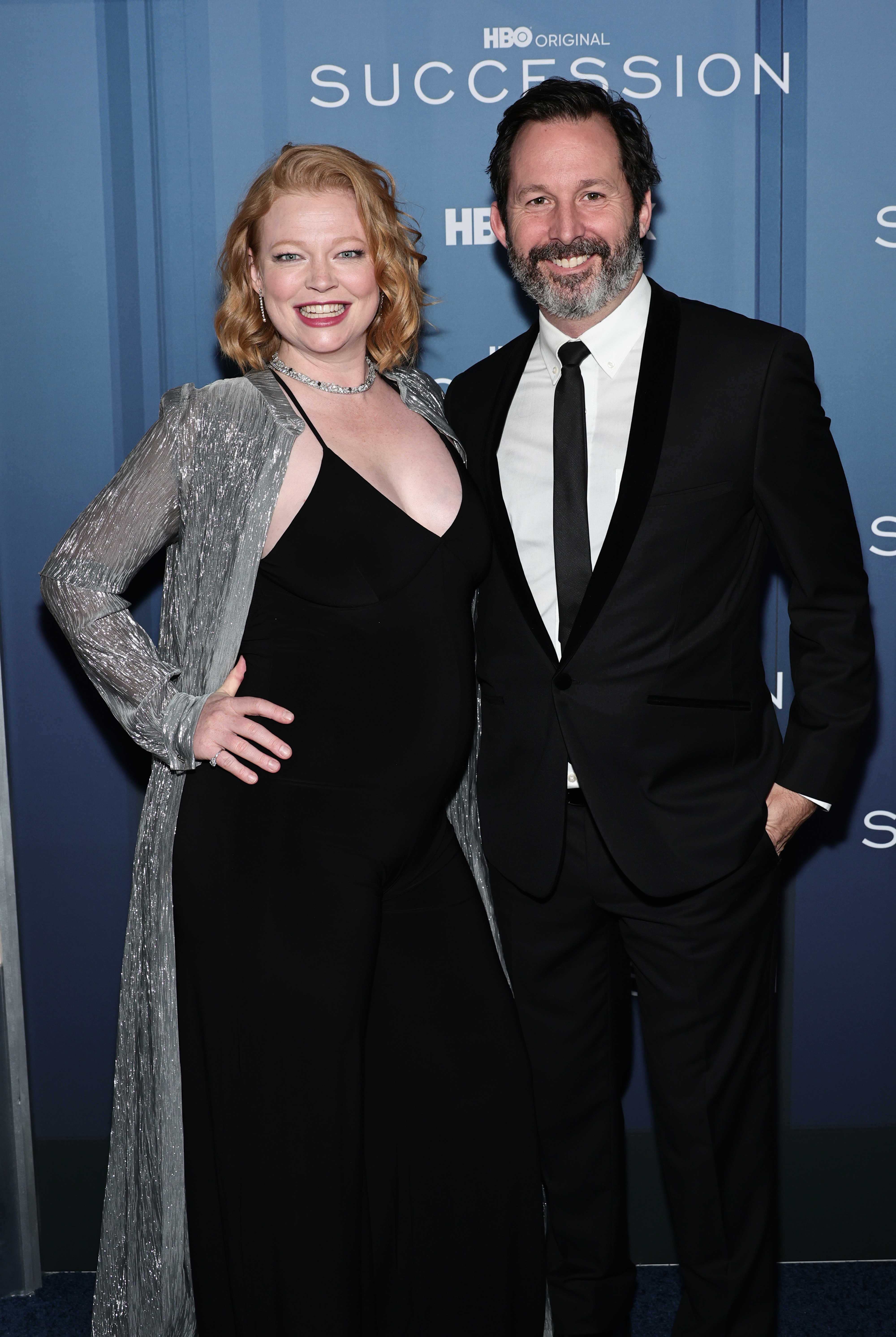 Sarah Snook and Dave Lawson at the Season 4 premiere of Succession