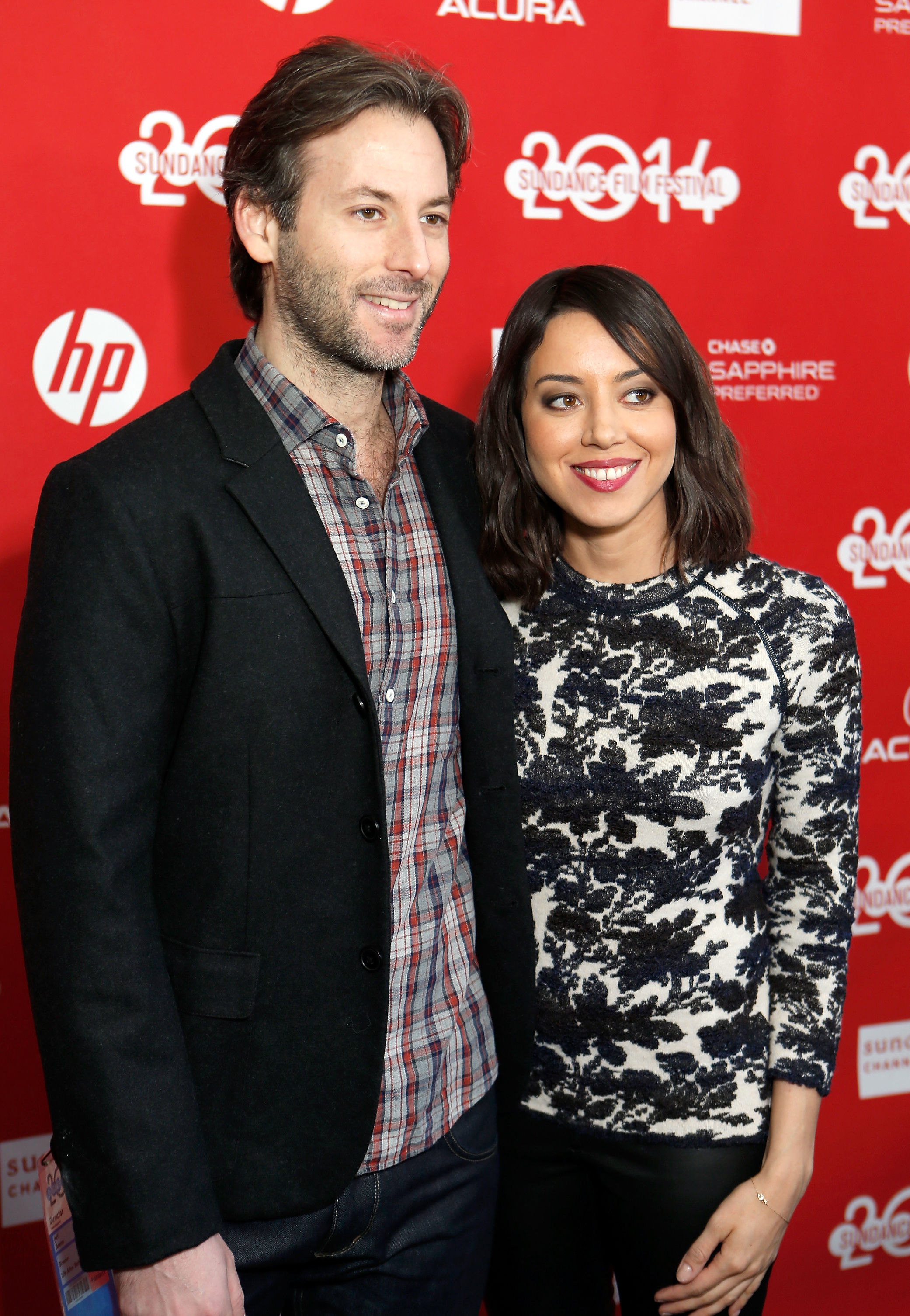 Jeff Baena and Aubrey Plaza at a red carpet event together