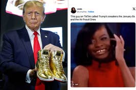 "This guy on TikTok called Trump’s sneakers the January 6s and the Air Fraud Ones"