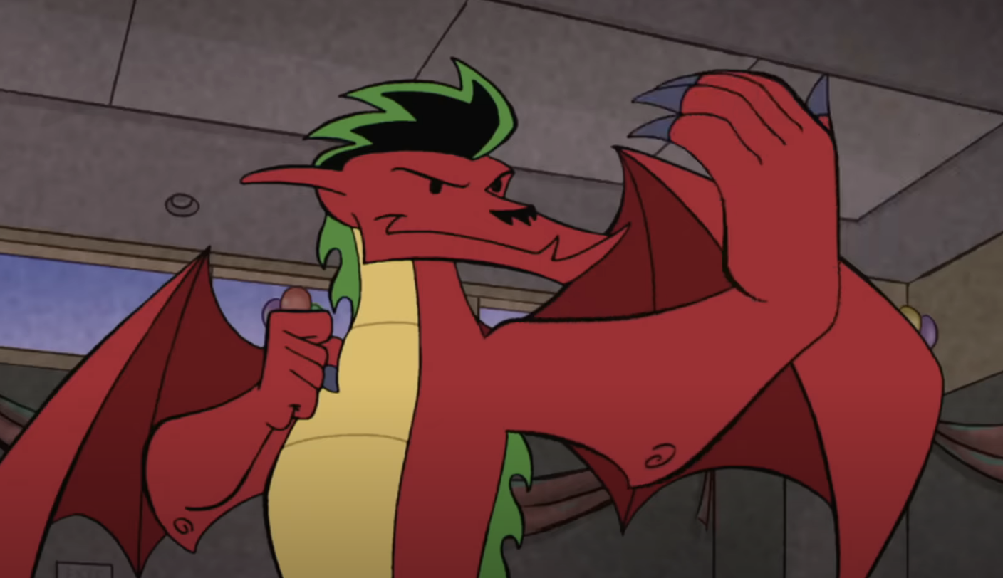 Animated character Jake Long in dragon form from the show &quot;American Dragon: Jake Long&quot;