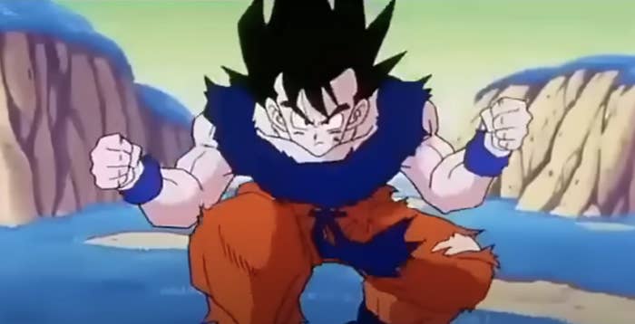 Goku in a fighting stance