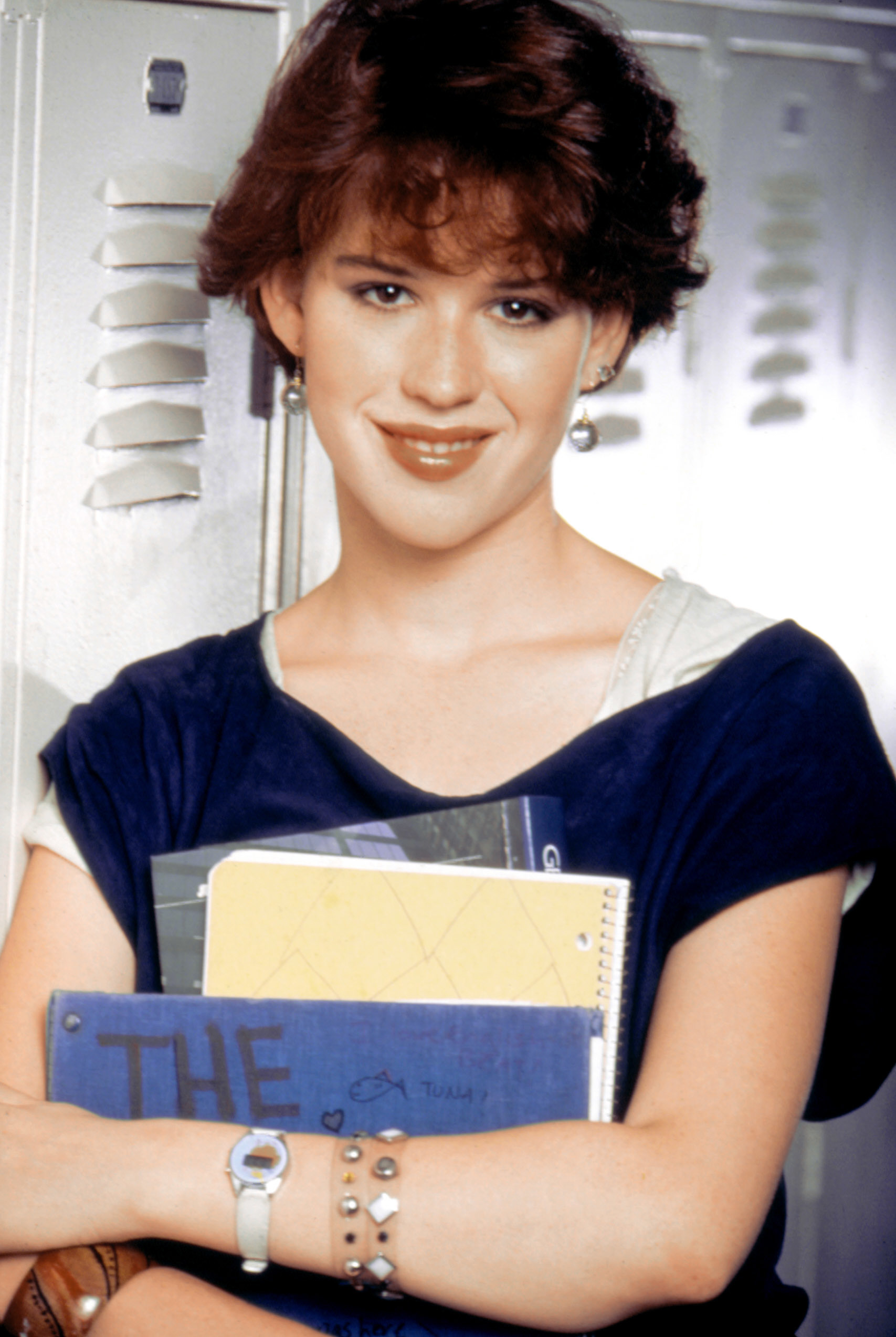 Molly Ringwald on the set of &quot;Sixteen Candles&quot;