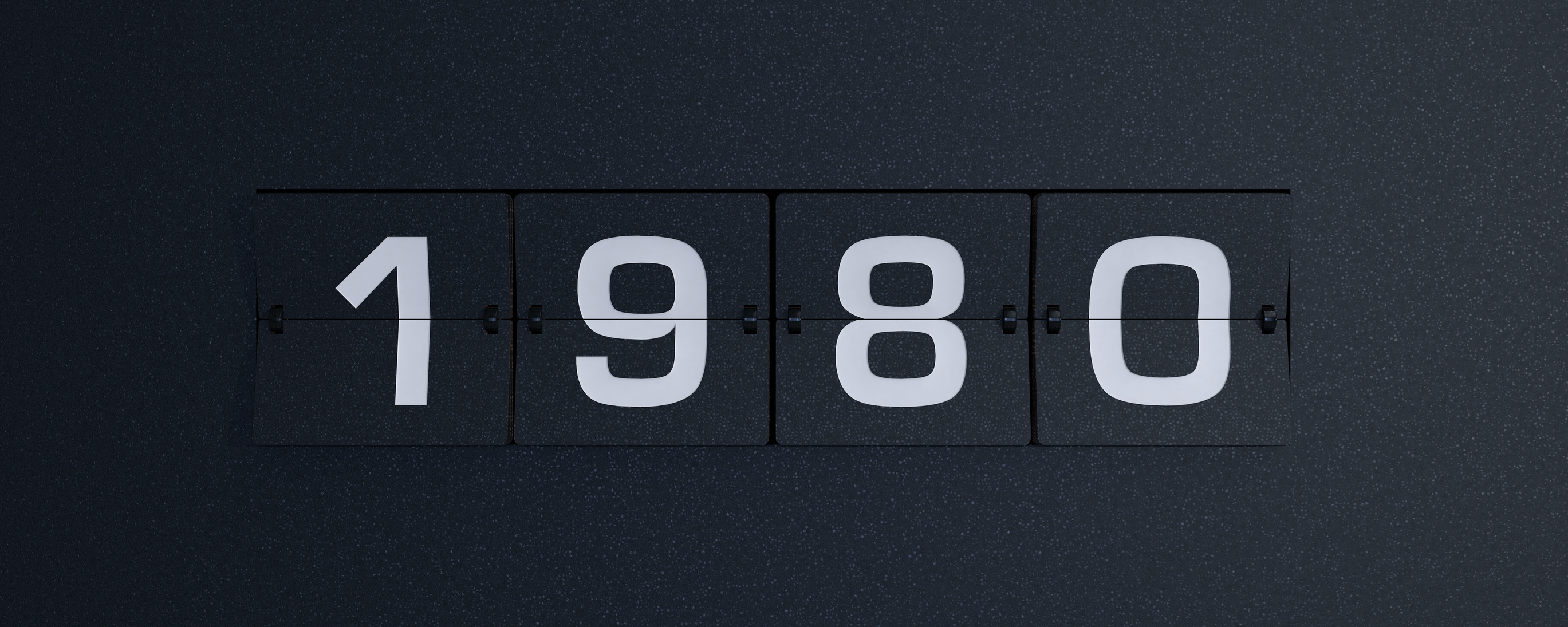 Flip clock-style numbers showing the year 1980