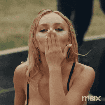 Lily-Rose Depp blowing a kiss