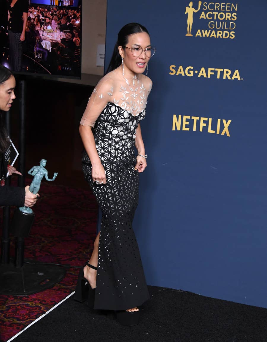 ali wong golden globes dress Ali Wong Wins First Golden Globe
