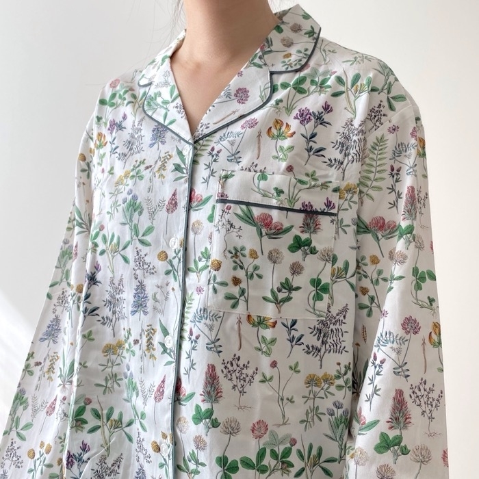 GU（ジーユー）のおすすめのレディースアイテム「コットンブレンドパジャマ（長袖&amp;amp;ロングパンツ）New York Botanical Garden」