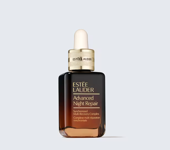 Estée Lauder Advanced Night Repair serum bottle on a plain background