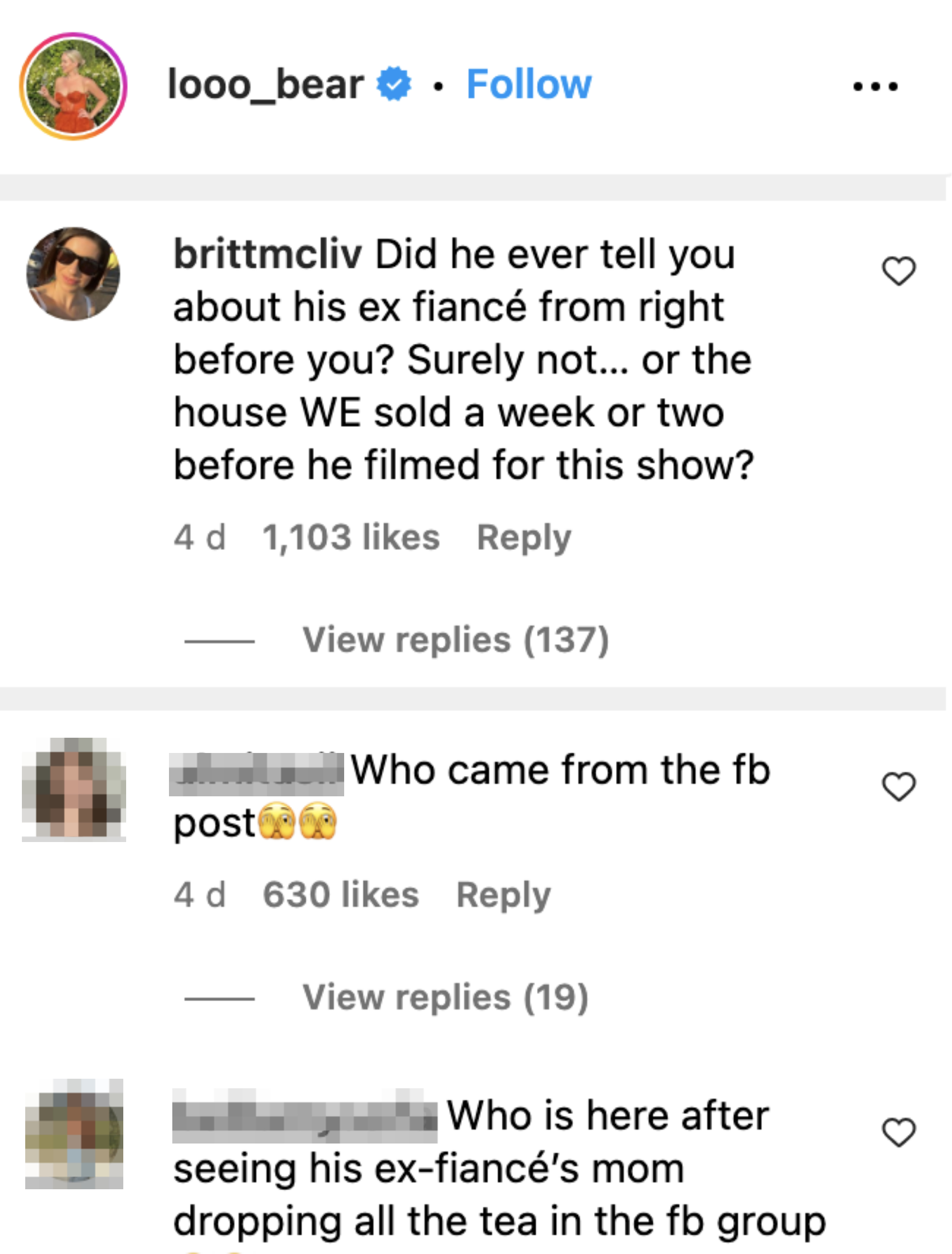A screenshot of Brittani&#x27;s comment