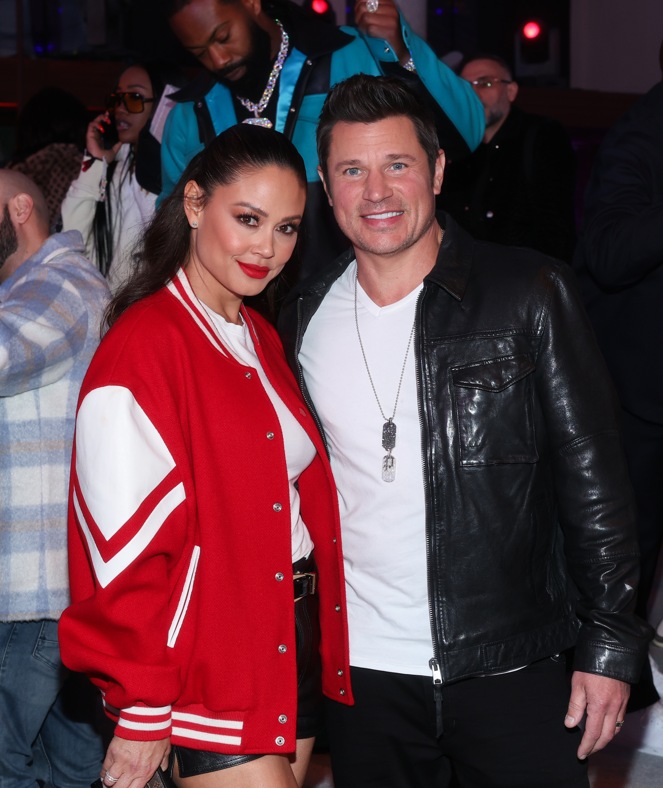 Nick and Vanessa Lachey posing for a photo