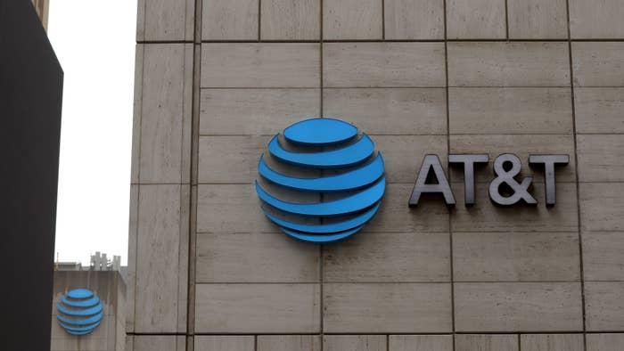 AT&amp;T logo on a building facade