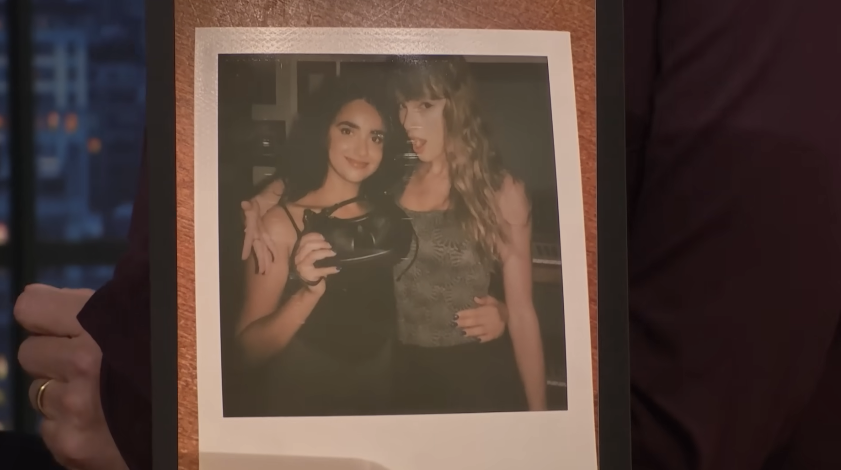 Polaroid of Geraldine Viswanathan and Taylor Swift