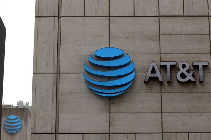 AT&T logo on a building facade