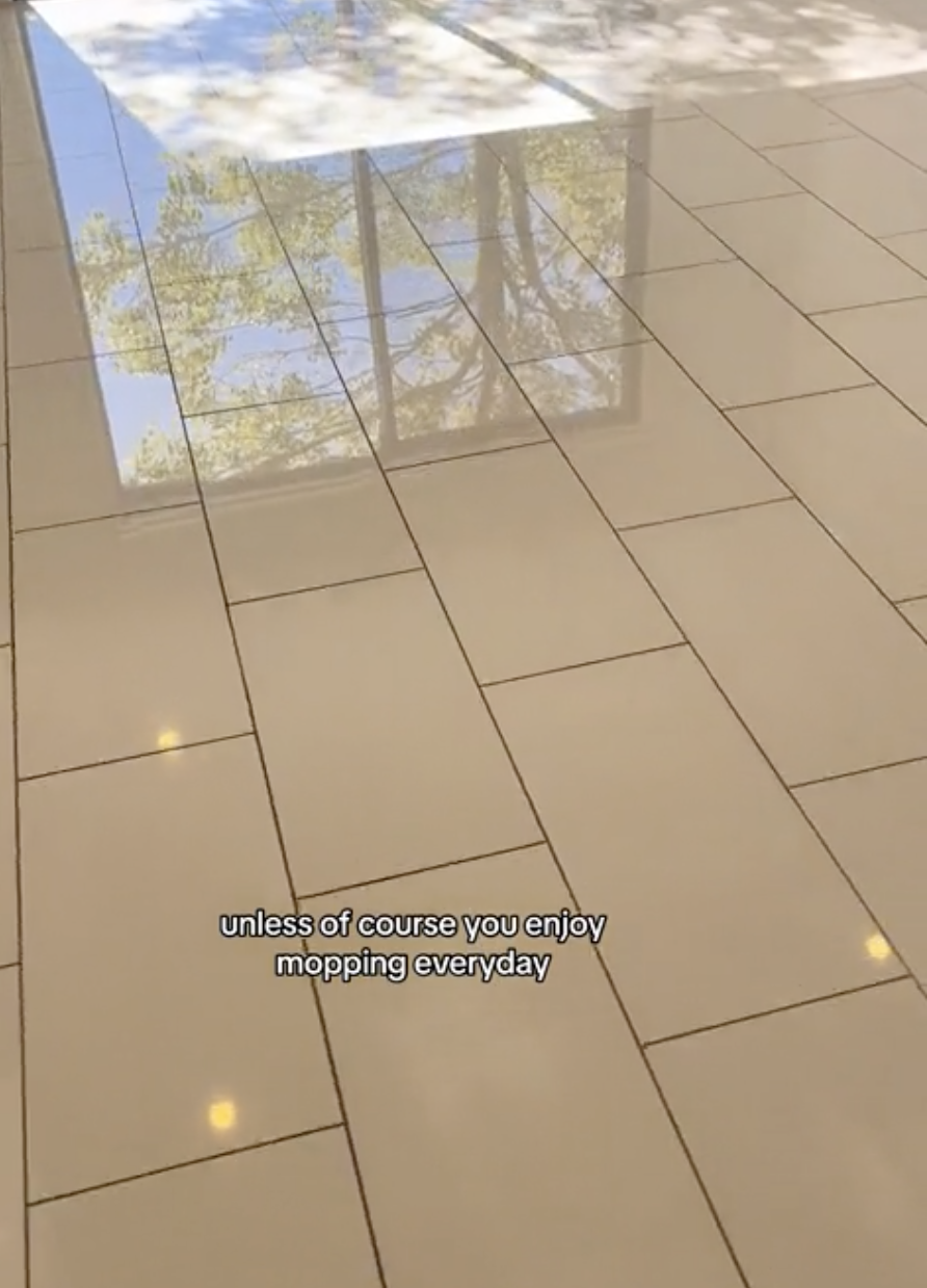 the tiles are reflective after being clean