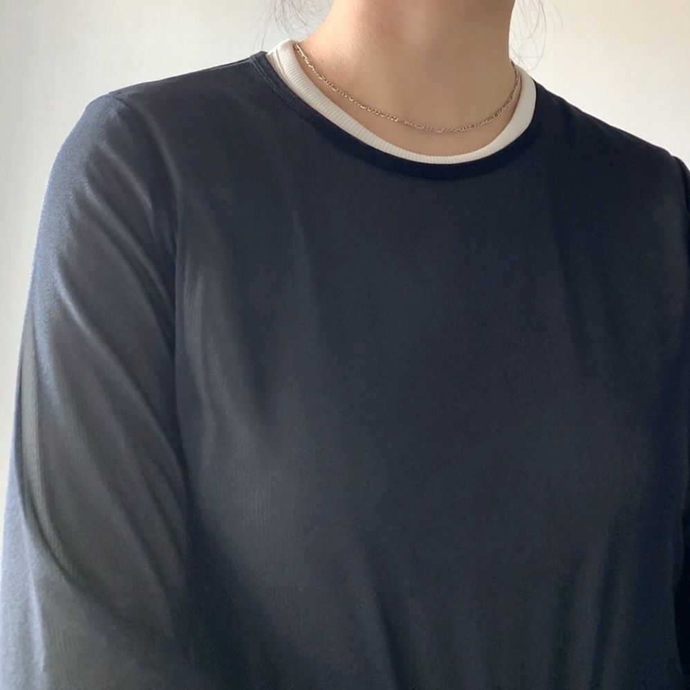 GUのオススメファッション「2ピースシアーT（長袖）+E」