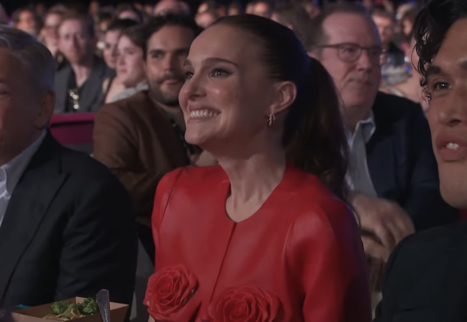 A closeup of Natalie Portman smiling