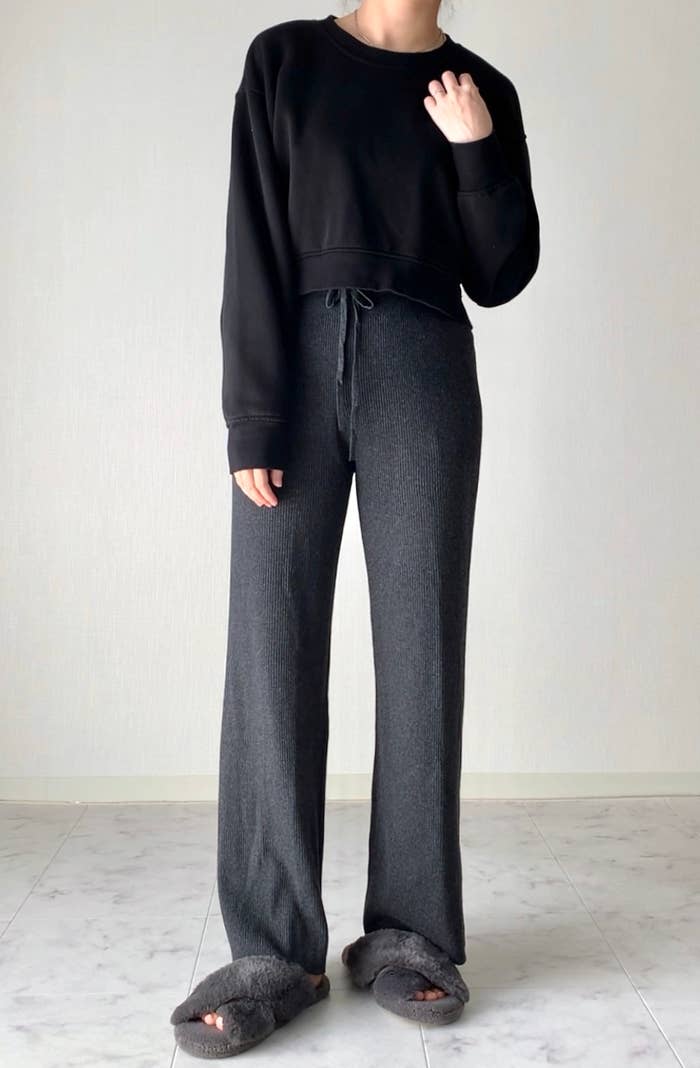 ユニクロのオススメファッション「ウォッシャブルニットリブパンツ(丈標準66~68cm)」