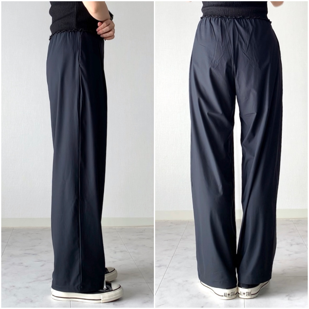 ユニクロのオススメファッション「ウルトラストレッチエアリズムストレートワイドパンツ(丈標準70~72cm)」