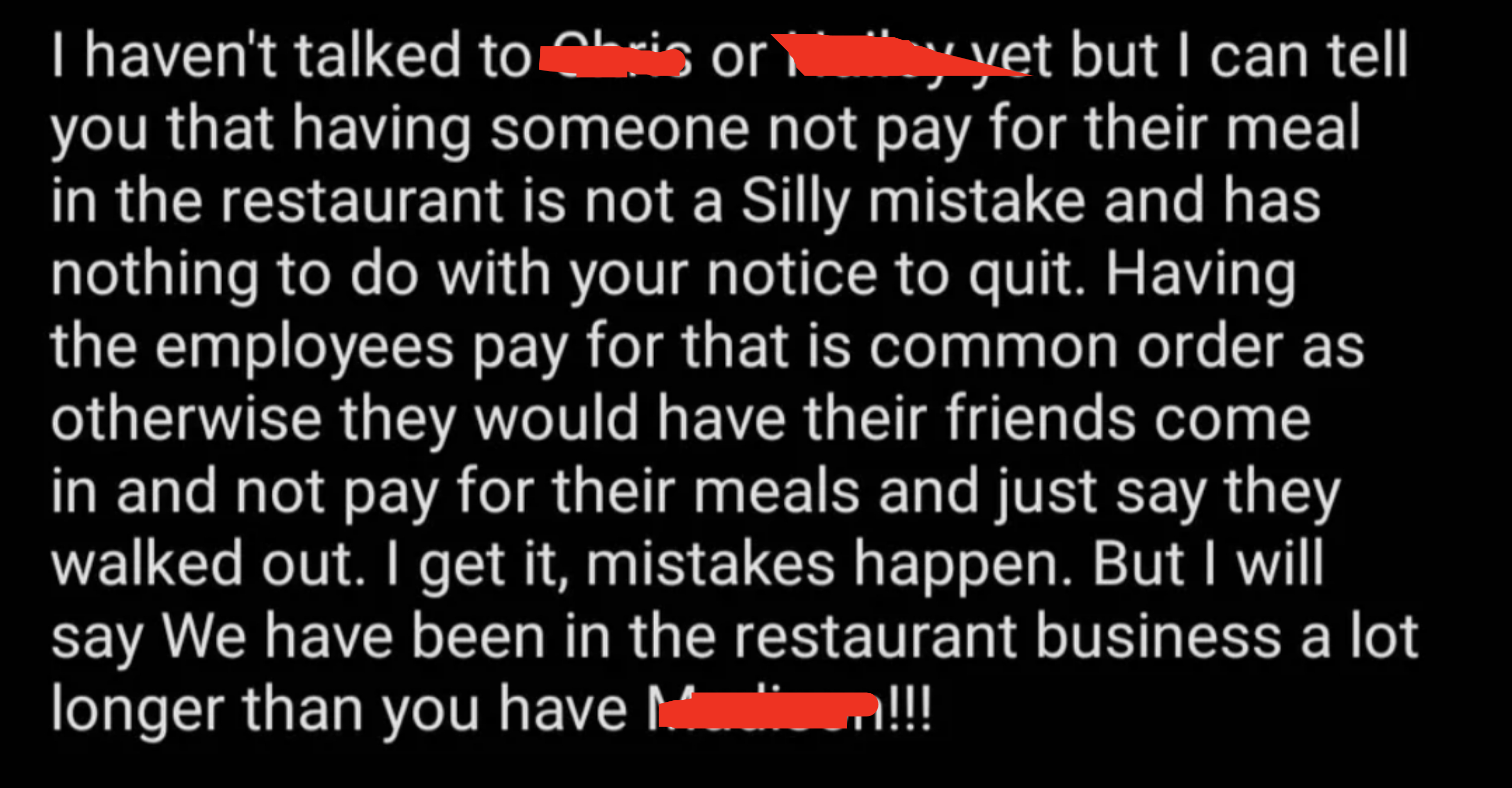 &quot;Having the employees pay for that is common order&quot;