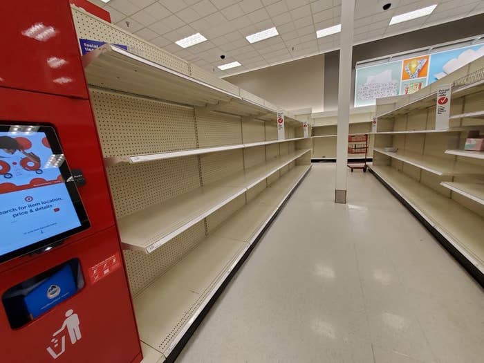 Empty store shelves at target