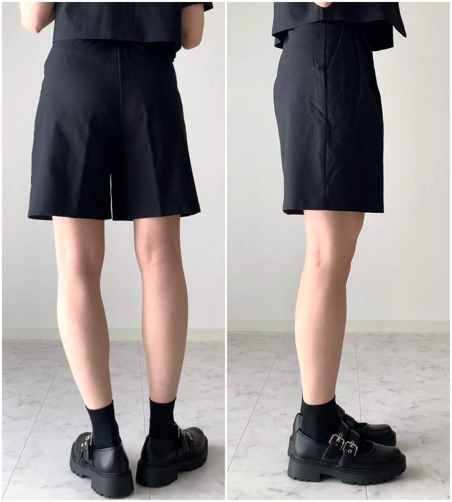 GU（ジーユー）のおすすめボトムス「タックハーフパンツ（セットアップ可能）」