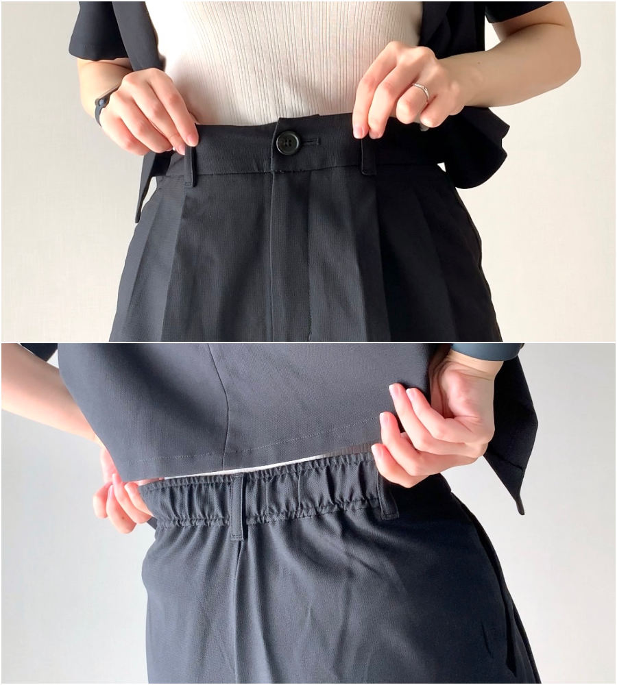 GU（ジーユー）のおすすめボトムス「タックハーフパンツ（セットアップ可能）」