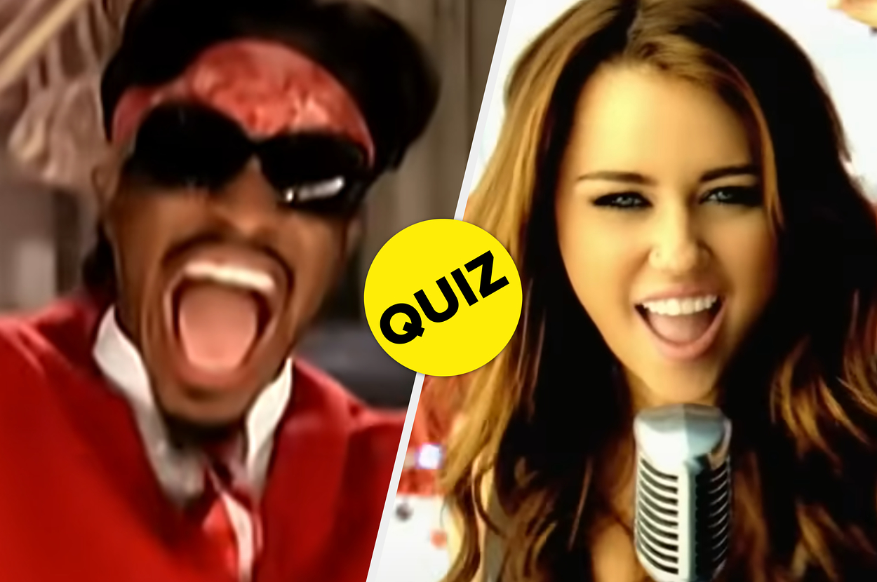 Outkast and Miley Cyrus both singing.
