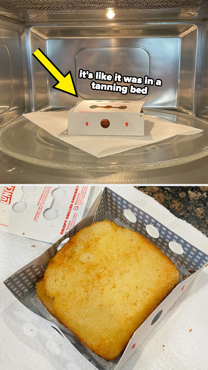 Grilled cheese in the microwave compared with out of the microwave