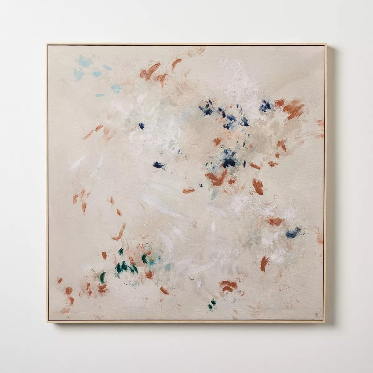Abstract painting with textured brushstrokes, framed, suited for modern decor