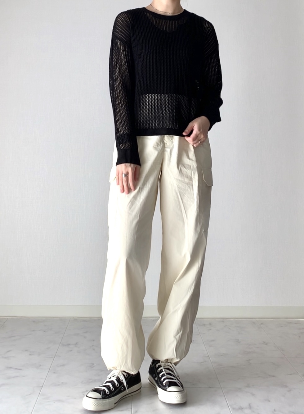 UNIQLO（ユニクロ）のおすすめトップス「メッシュクルーネックセーター（長袖）」
