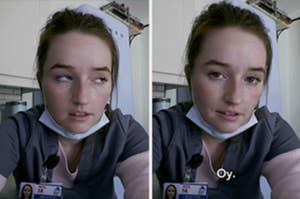 Kaitlyn Dever rolling her eyes and saying "oy"