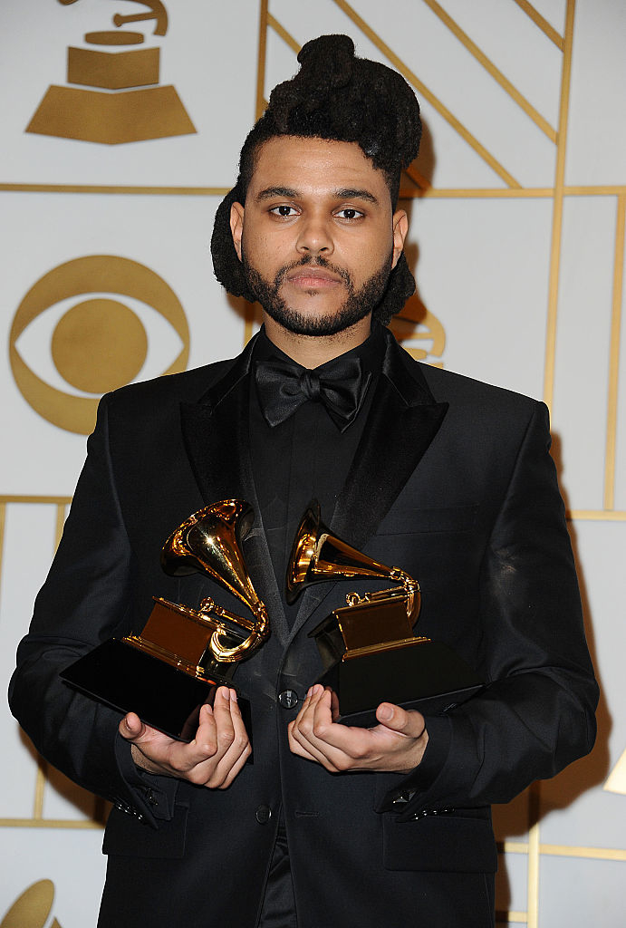 The Weeknd with his Grammys