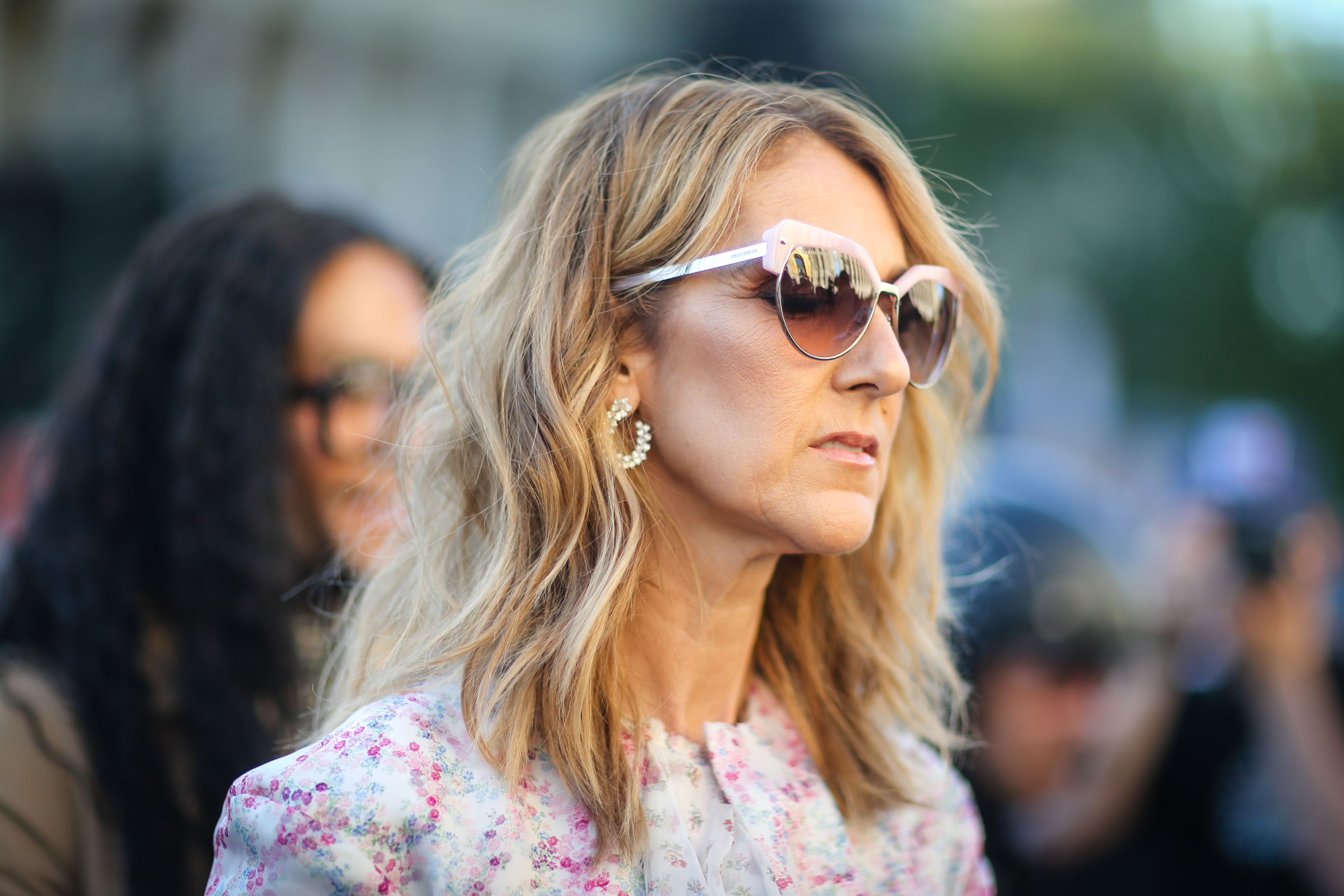 Close-up of Céline in sunglasses