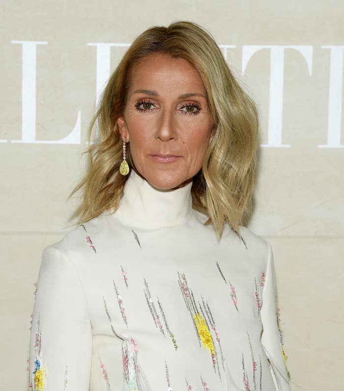 Close-up of Céline in a turtleneck at a media event