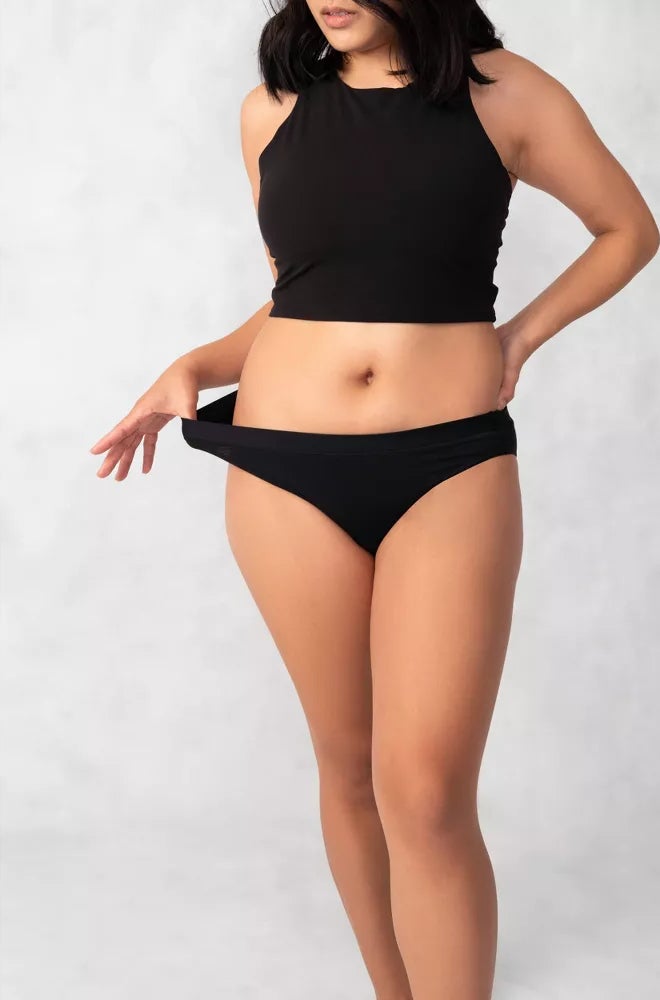 A model wearing the underwear in the color Black