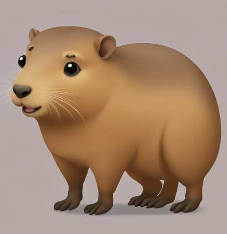 Illustration of a cartoon capybara