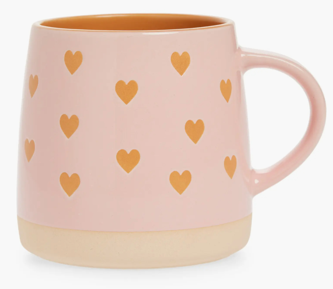 the heart printed mug