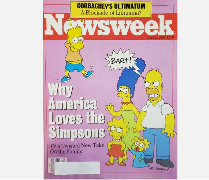 magazine with the simpsons on the front cover