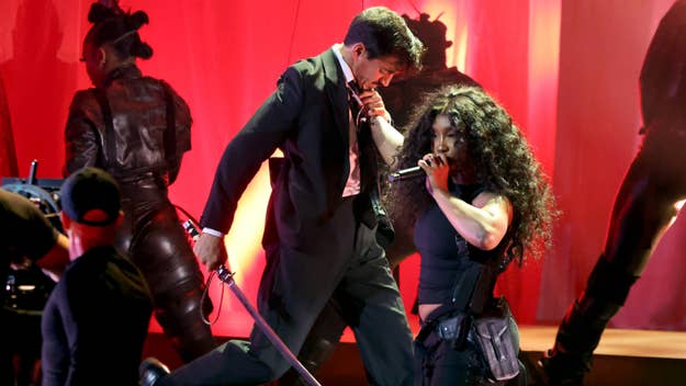 sza is seen performing at grammys